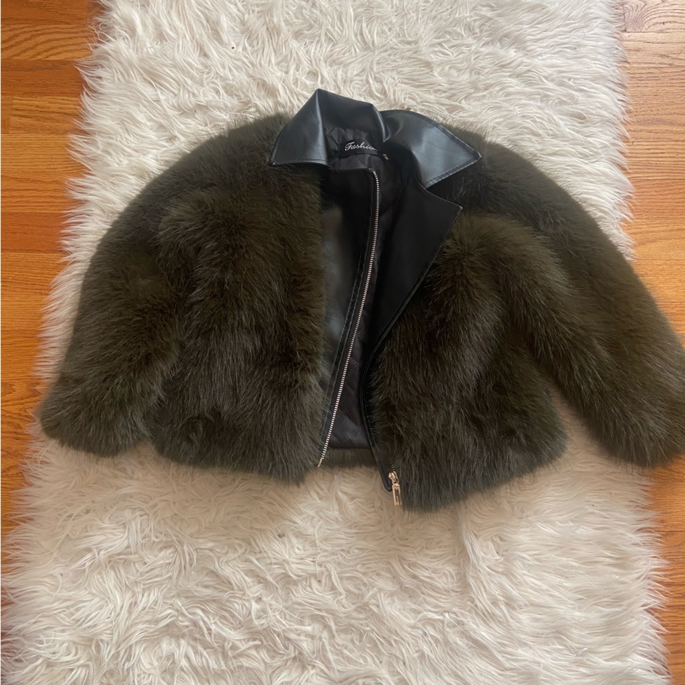 Faux Fur and Leather Jacket